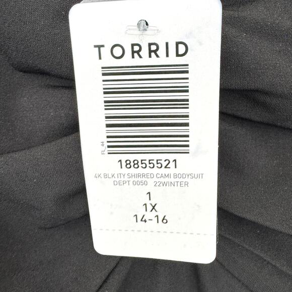 Torrid Womens Studio Knit Shirred Cami Bodysuit Size 1X Minimal Stretch Black - Picture 3 of 8